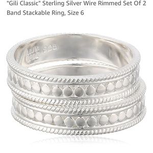 Anna Beck Silver Gili Classic Sz 6 Stackable rings